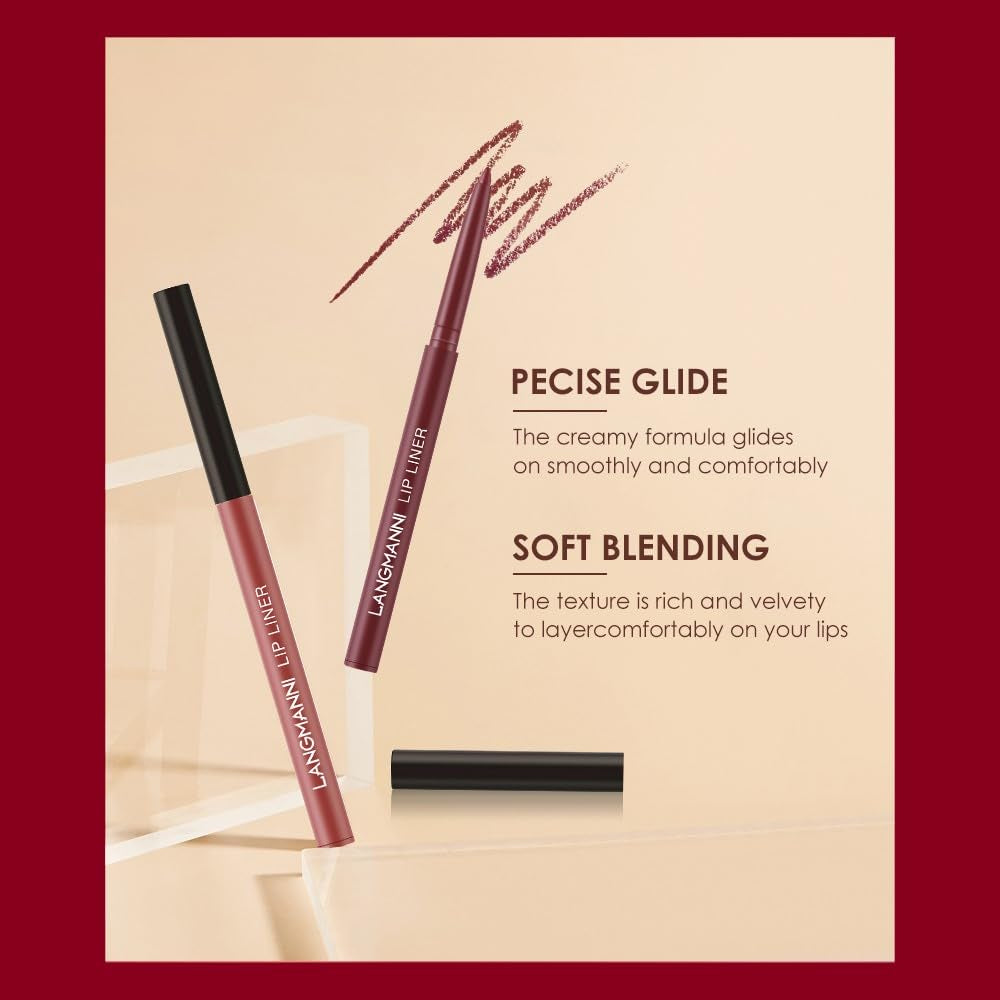 Ultimate Matte Lipstick & Lipliner Set - 6 Long-Lasting, Waterproof Shades for Perfectly Pigmented Lips 