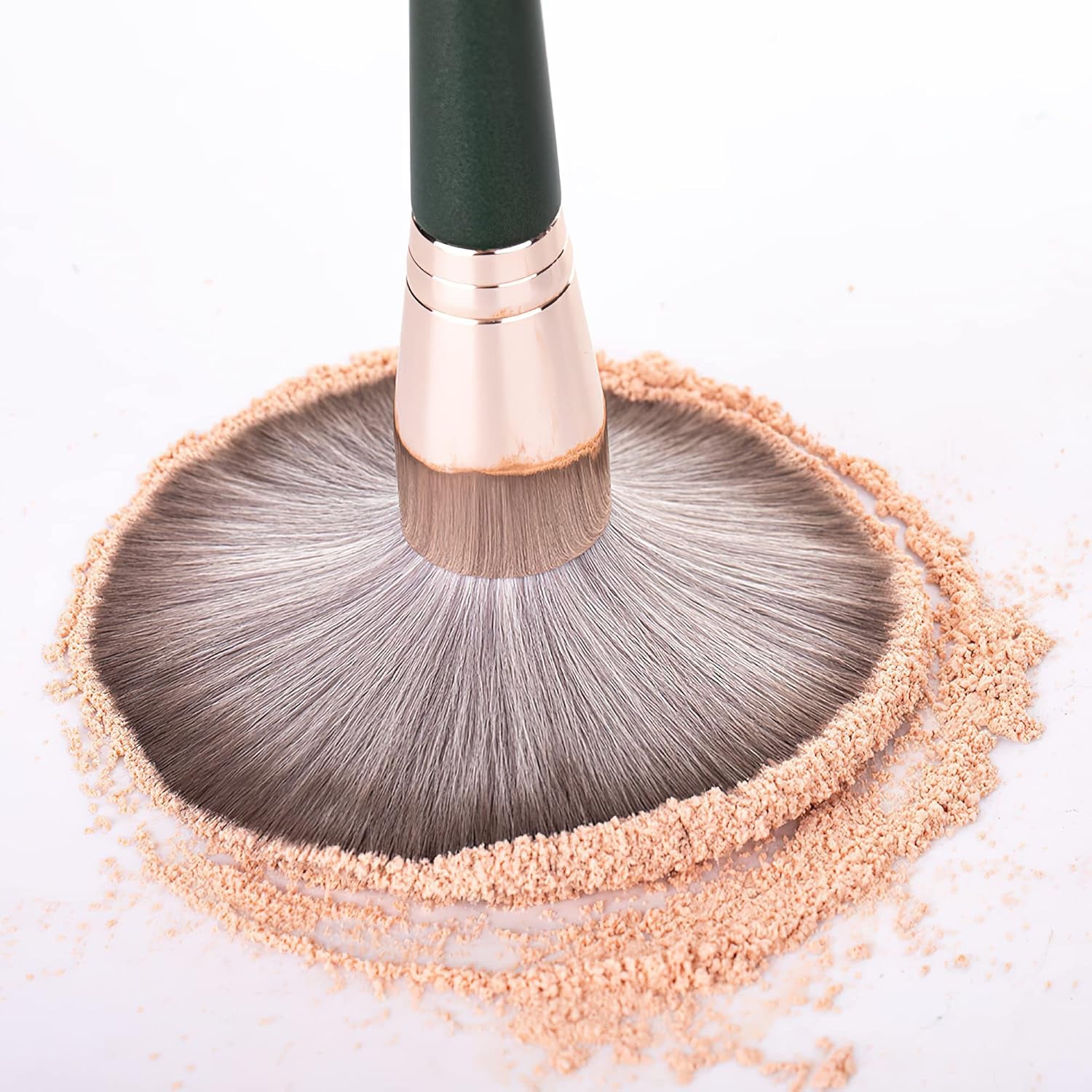 Makeup Brushes with Bag 14Pcs Professional Makeup Brush Set，Premium Synthetic Foundation Concealer Powder Blush Eyeshadow Eyebrow Blending Travel Make up Brushes (Green)