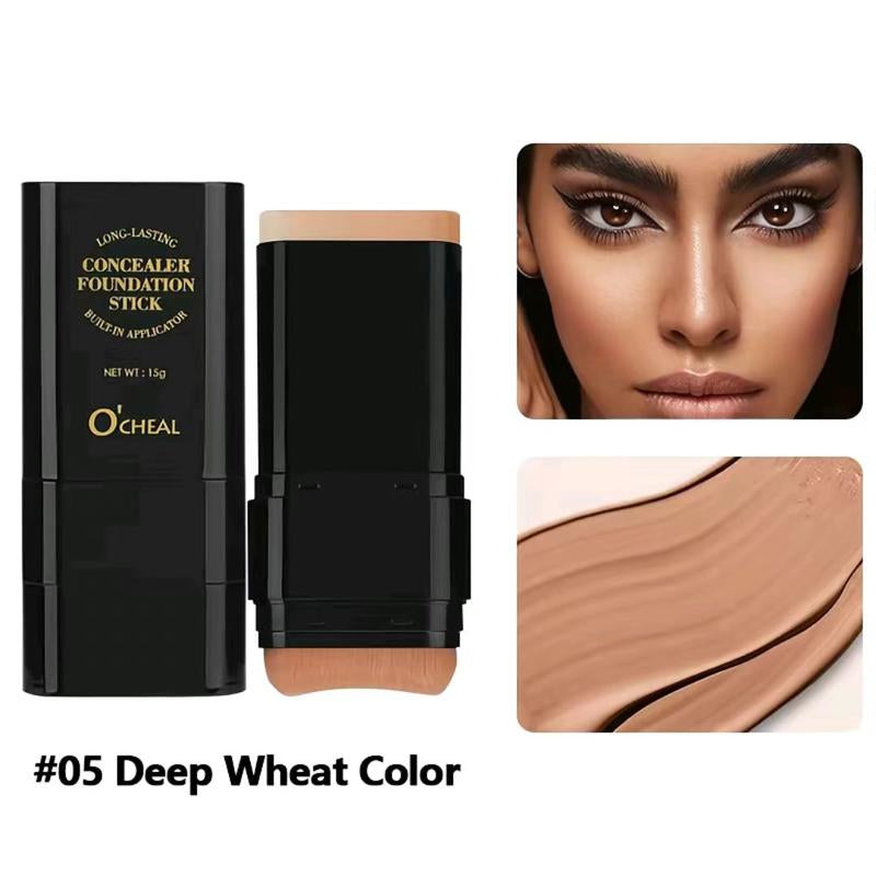 O'CHEAL Dual -Ended Long-Wear Lightweight Foundation Contour Stick - Brightening Effect, Blemish Concealer for Face Contouring Double
