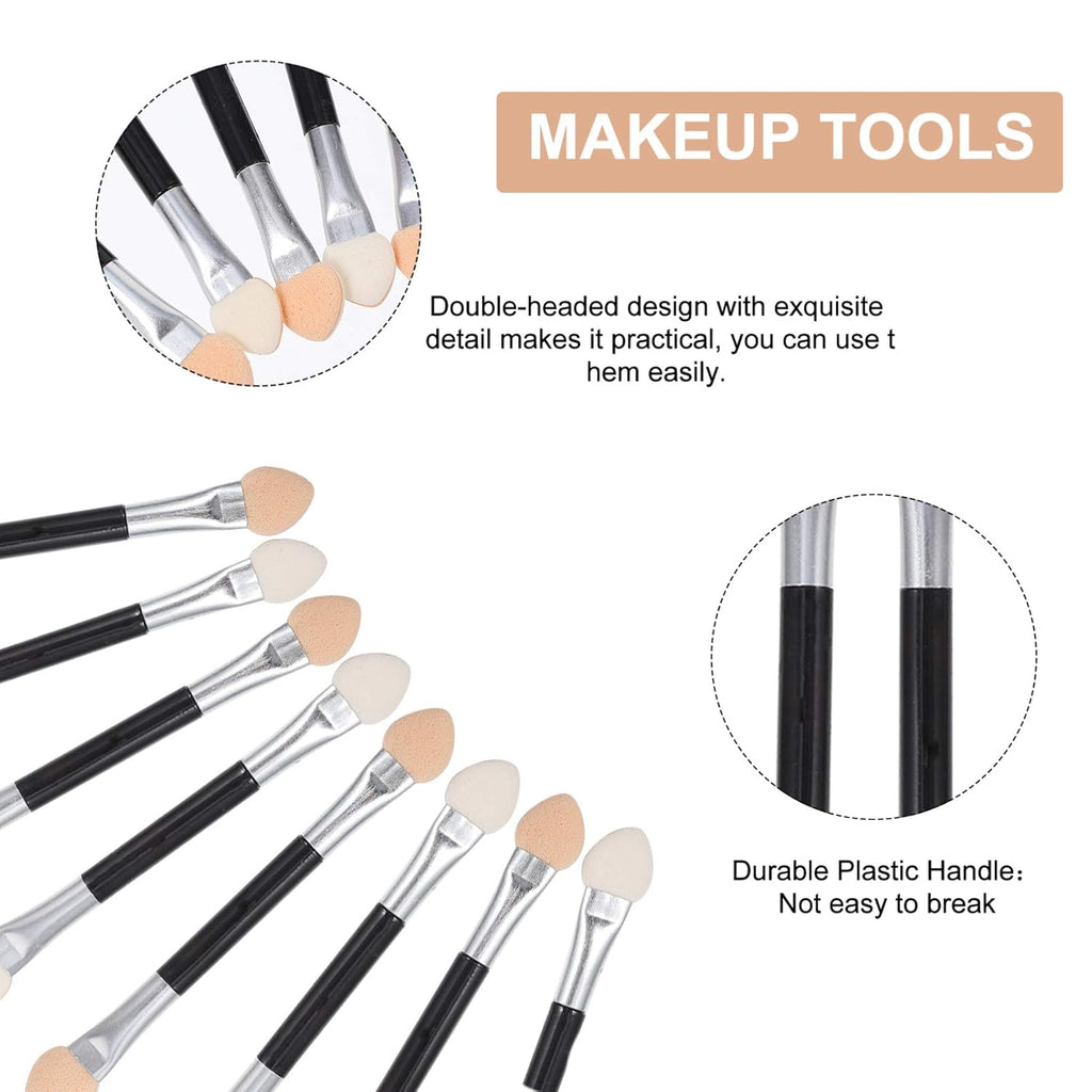 20Pcs Double-Sided Eyeshadow Applicators - Soft Latex Tip Eye Shadow Brush for Easy & Precise Makeup Application, Ideal for Travel, Parties, and Daily Use