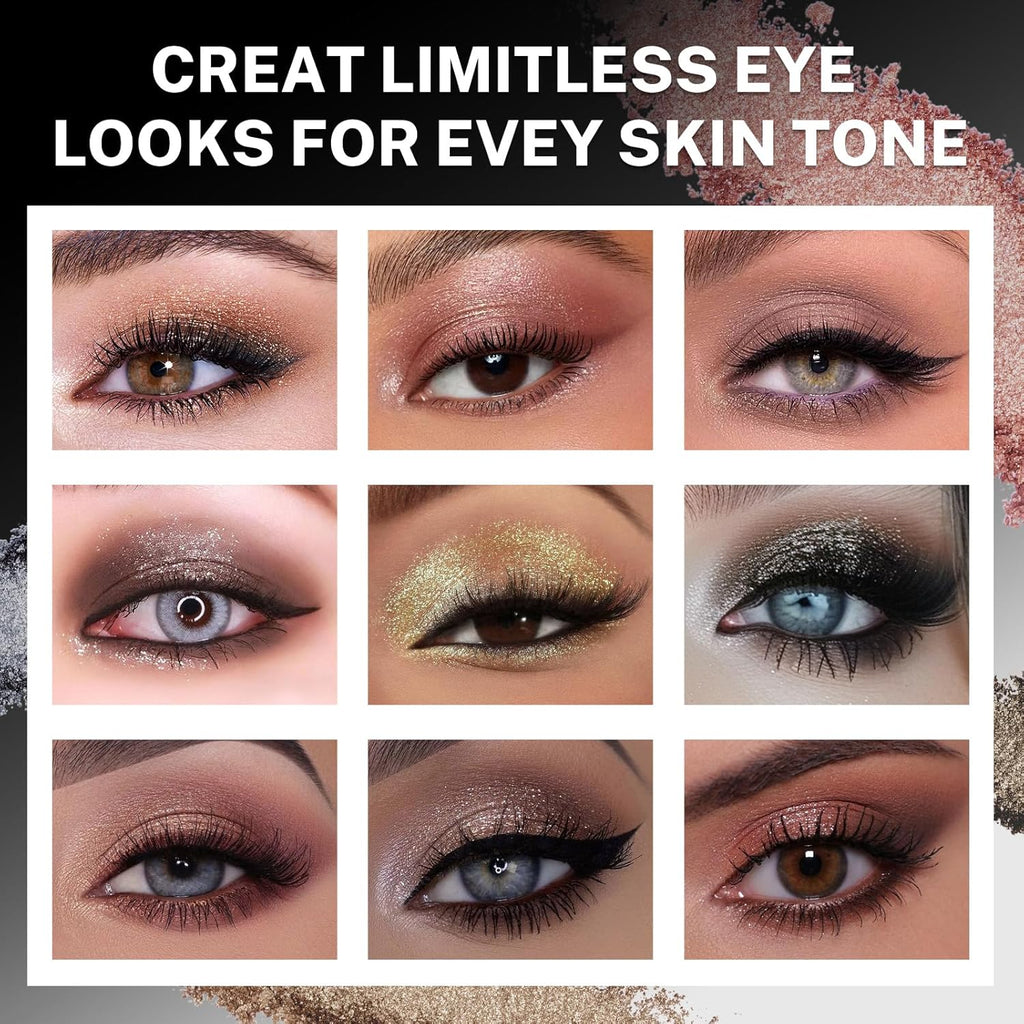 Baked Eyeshadow Makeup Palette with Hidden Gems, 16 Colors Nude Eye Shadow with Matte Glitter Metallic Shimmer, Highly Pigmented Long Lasting Make up Pallet