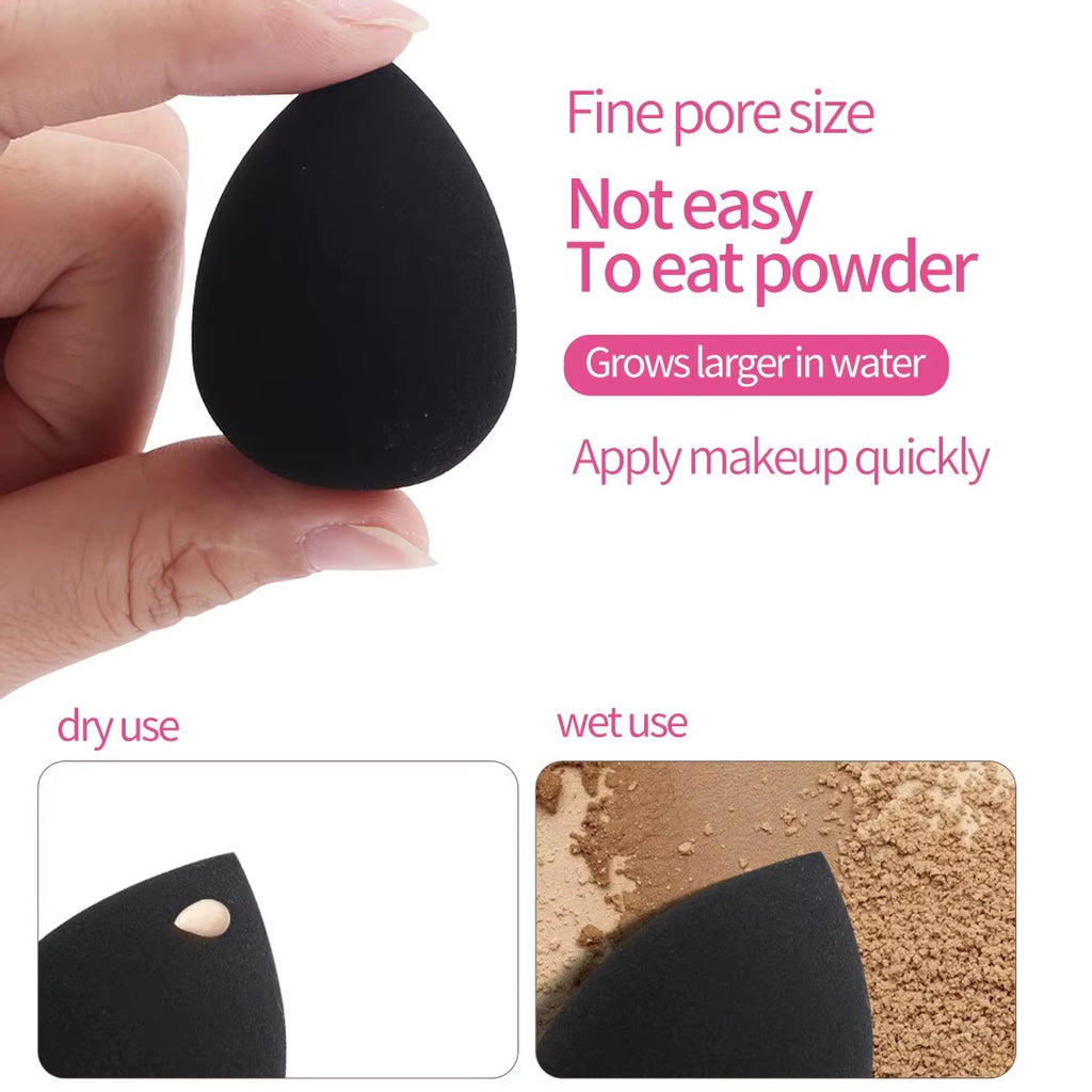 11PCS Makeup Tool Kit 4PCS Makeup Brush Wih Powder Puff Makeup Sponge Finger Air Cushion Puff Concealer Blend Eyeshadow