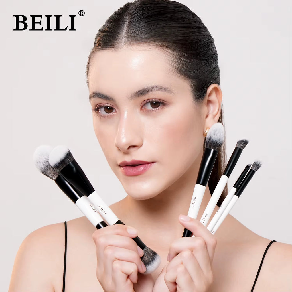 Makeup Brushes 12 Pieces 18 in 12 Double-Sided Contour Foundation Highlight Blush Brush Eyeshadow Eyeliner Concealer Brush