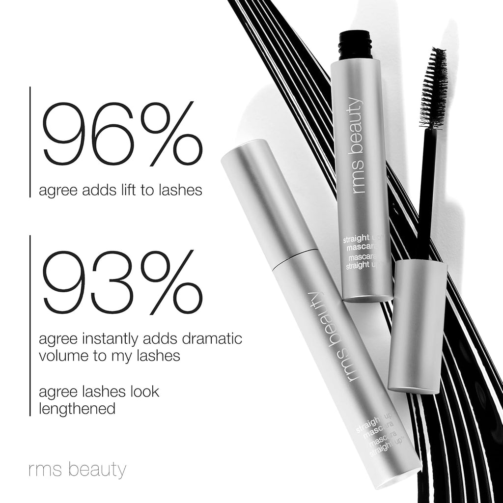 Straight up Volumizing Peptide Mascara – Black, Lash-Lengthening & Thickening Formula, Nourishing Peptides, Waterproof, Vegan & Cruelty-Free, 8Ml