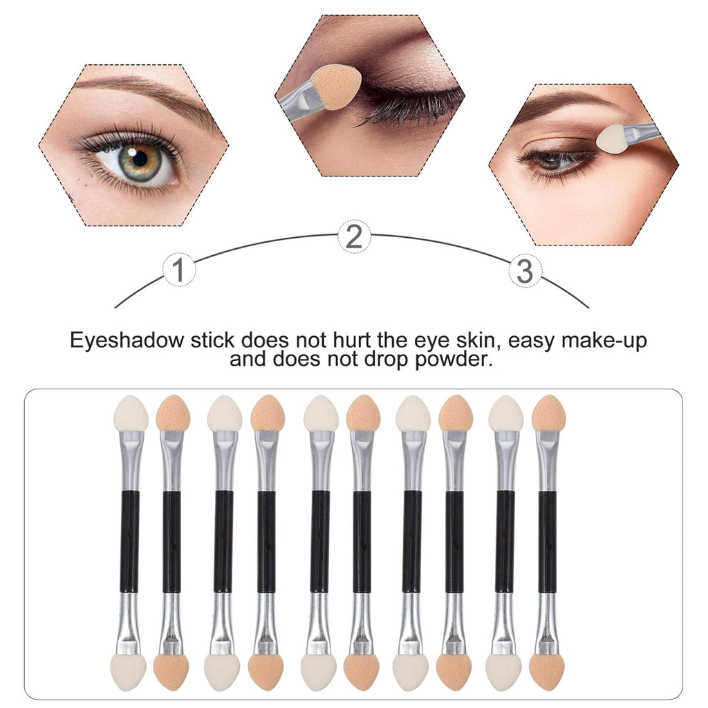 20Pcs Double-Sided Eyeshadow Applicators - Soft Latex Tip Eye Shadow Brush for Easy & Precise Makeup Application, Ideal for Travel, Parties, and Daily Use