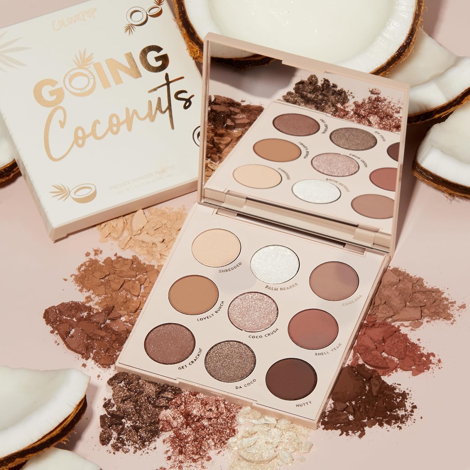Going Coconuts Eyeshadow Palette - Cool-Toned Neutral Eyeshadow Palette with Ultra-Velvety and Silky Finishes - High-Pigment Eye Makeup with a Long-Wearing Formula (0.3 Oz)