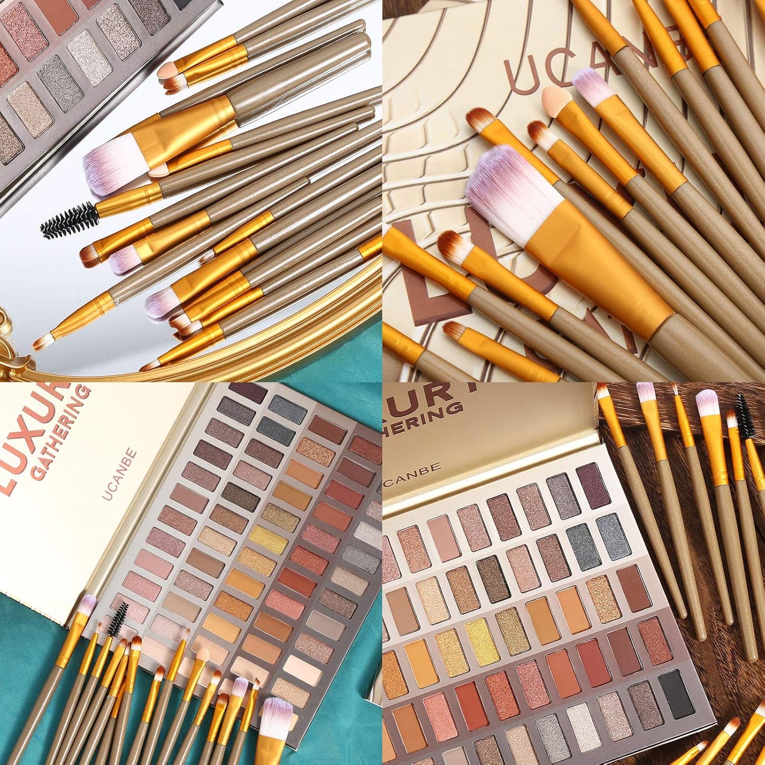 Luxury Gathering Neutral Eyeshadow Makeup Palette, Naked Shimmer Matte Metallic Glitter Subtle Eyes Shadow,High Pigmented Nudes Creamy Smokey Pallet Set