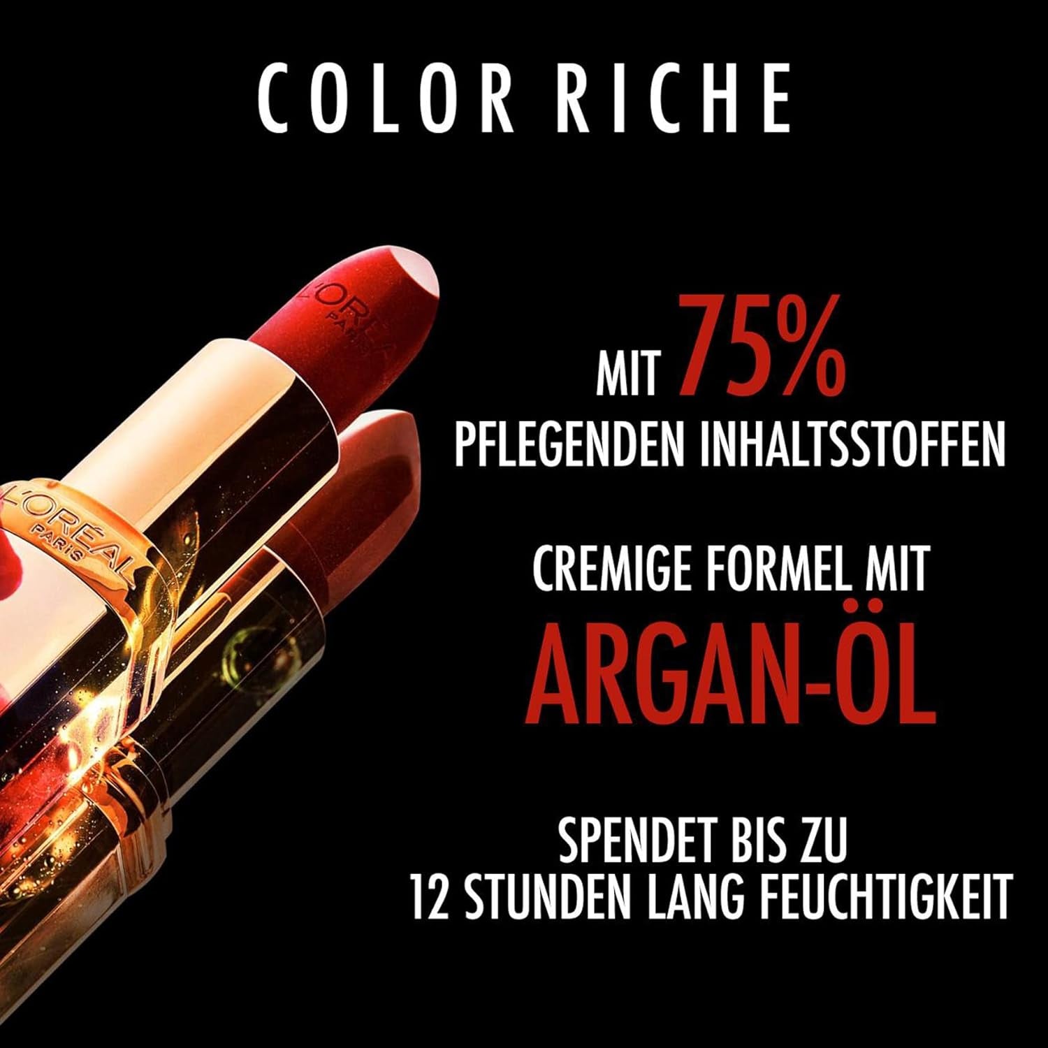 L'Oréal Paris Pflegender Lippenstift Mit Satin Finish, Argan-Öl Und Vitamin E, Color Riche Satin, Nr. 124 S'Il Vous Plait, 1 X 4,3 G