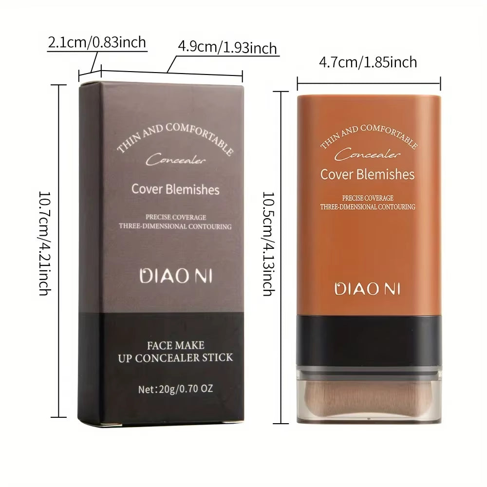 Foundation Stick with Concealer Brush for Long-Lasting Skin Brightening