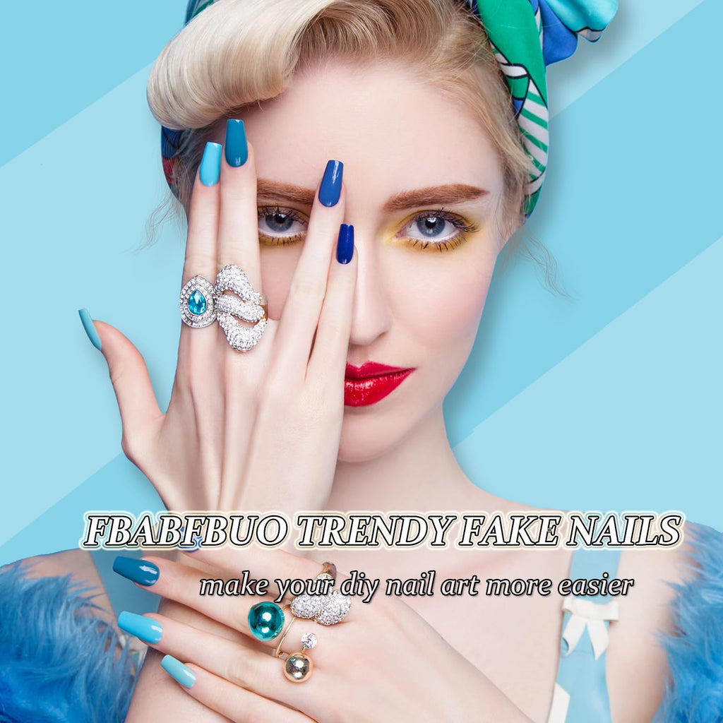 White French Tip Press on Nails Square Fake Nails Medium Length Nude Pink French Acrylic Full Cover Glossy Glue on Nails French Tip Nails False Nails Reusable Stick on Nails for Women Girls 24PCS