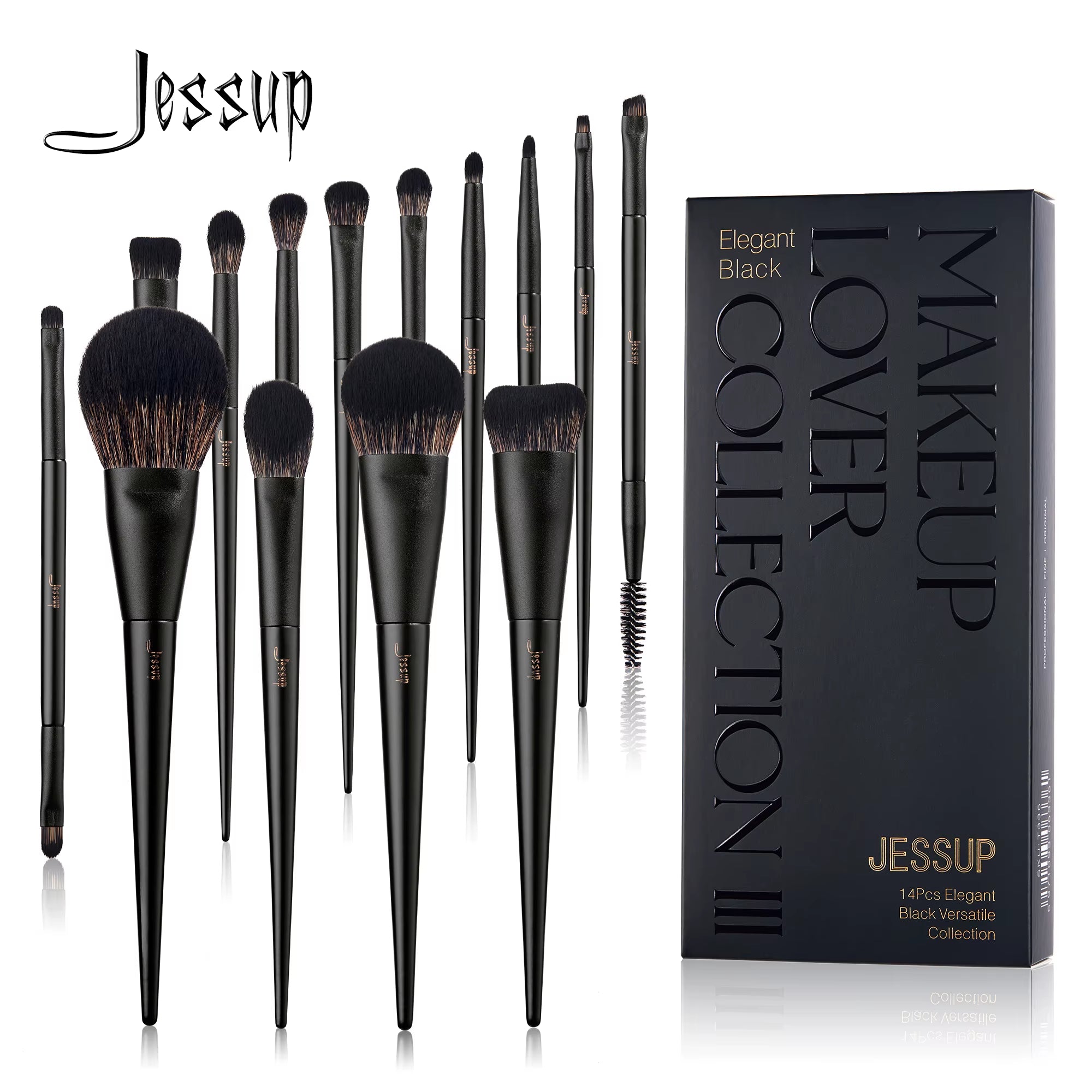 Makeup Brushes 14Pcs, Makeup Brushes Set Contour Foundation Powder Eyeshadow Highlight Blending Concealer Liner T336