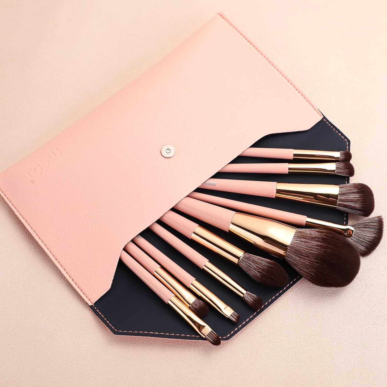 Make up Brushes 10Pcs Makeup Brush Set Foundation Brush Blending Brush (Pink)