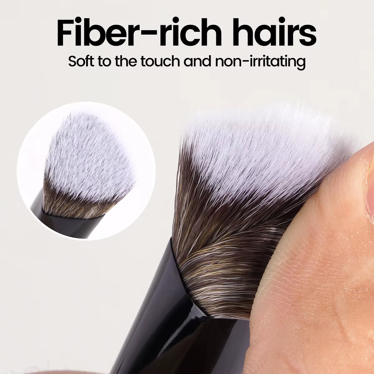 4Pcs Main Makeup Brushes Set Flat Top Foundation Brushes Angled Contoured Brush Dense Bristle Face Makeup Tool for Beauty