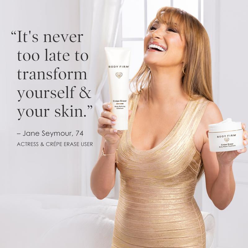 Crépe Erase | by the Body Firm | 2-Step Kit – Exfoliating Body Wash for Daily Skin Repair & Cleansing & Anti-Aging Repair Cream with Trufirm and 12 Super Hydrators for Smoother, Firmer Skin