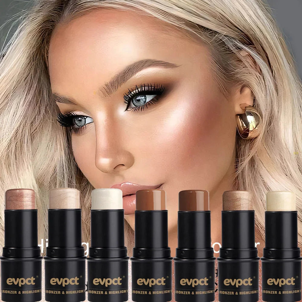 Highlighting and Bronzing Stick for Face Brightening and Contouring - Long-Lasting Blusher and Concealer Pen