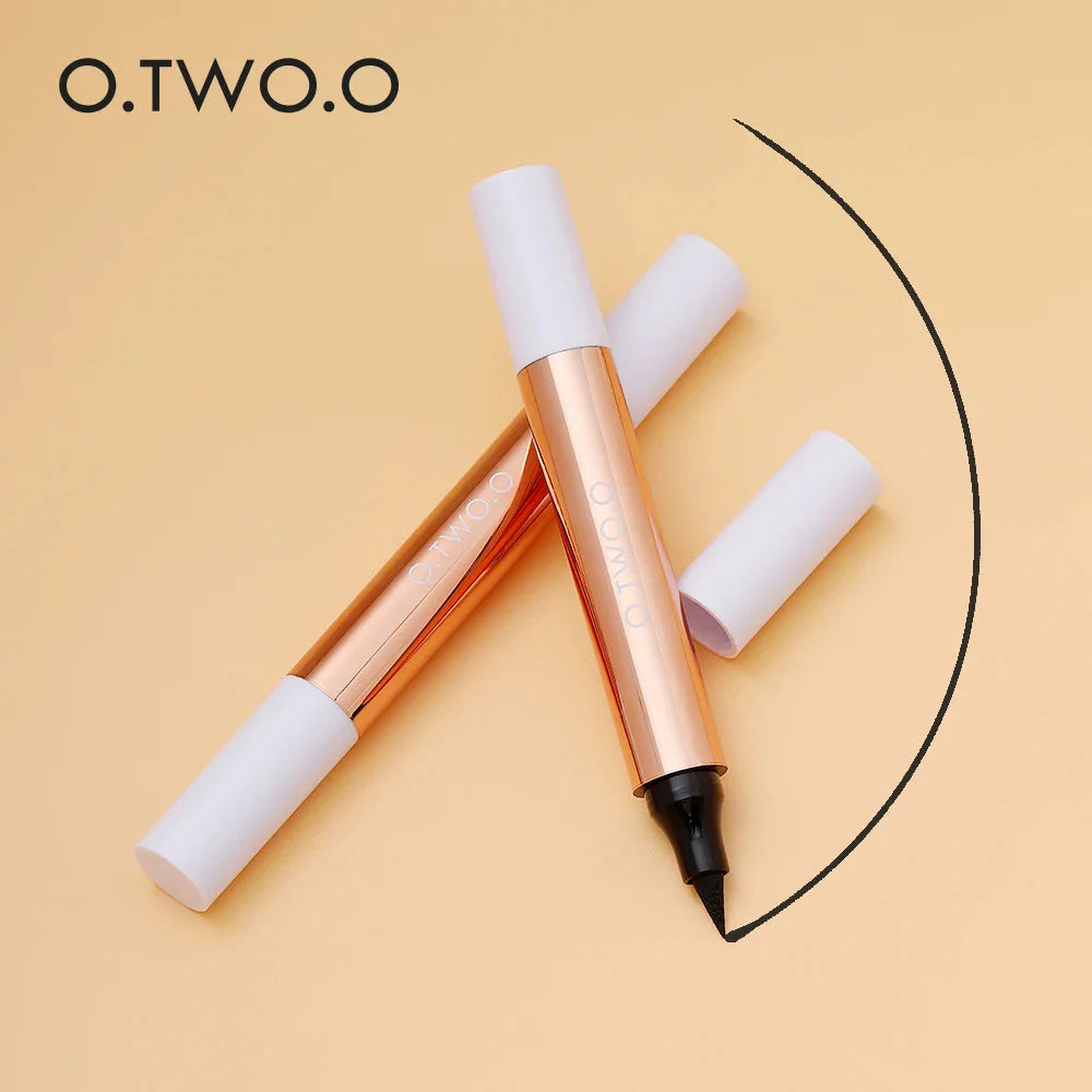 O.TWO.O Eyeliner Stamp Black Liquid Eyeliner Pen Waterproof Fast Dry Double-Ended Eye Liner Pencil Make-Up for Women Cosmetics