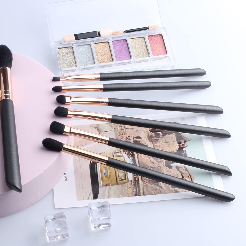 Makeup Brush Set 10 PCS, Eye Makeup Brushes, Lip Brush, Face Brush Set, Foundation Brush Set, Make up Brushes Tool Kit - Black