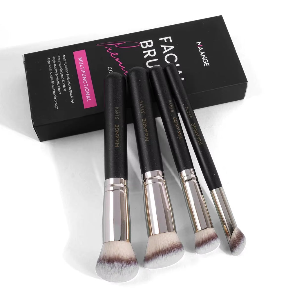 11PCS Makeup Tool Kit 4PCS Makeup Brush Wih Powder Puff Makeup Sponge Finger Air Cushion Puff Concealer Blend Eyeshadow