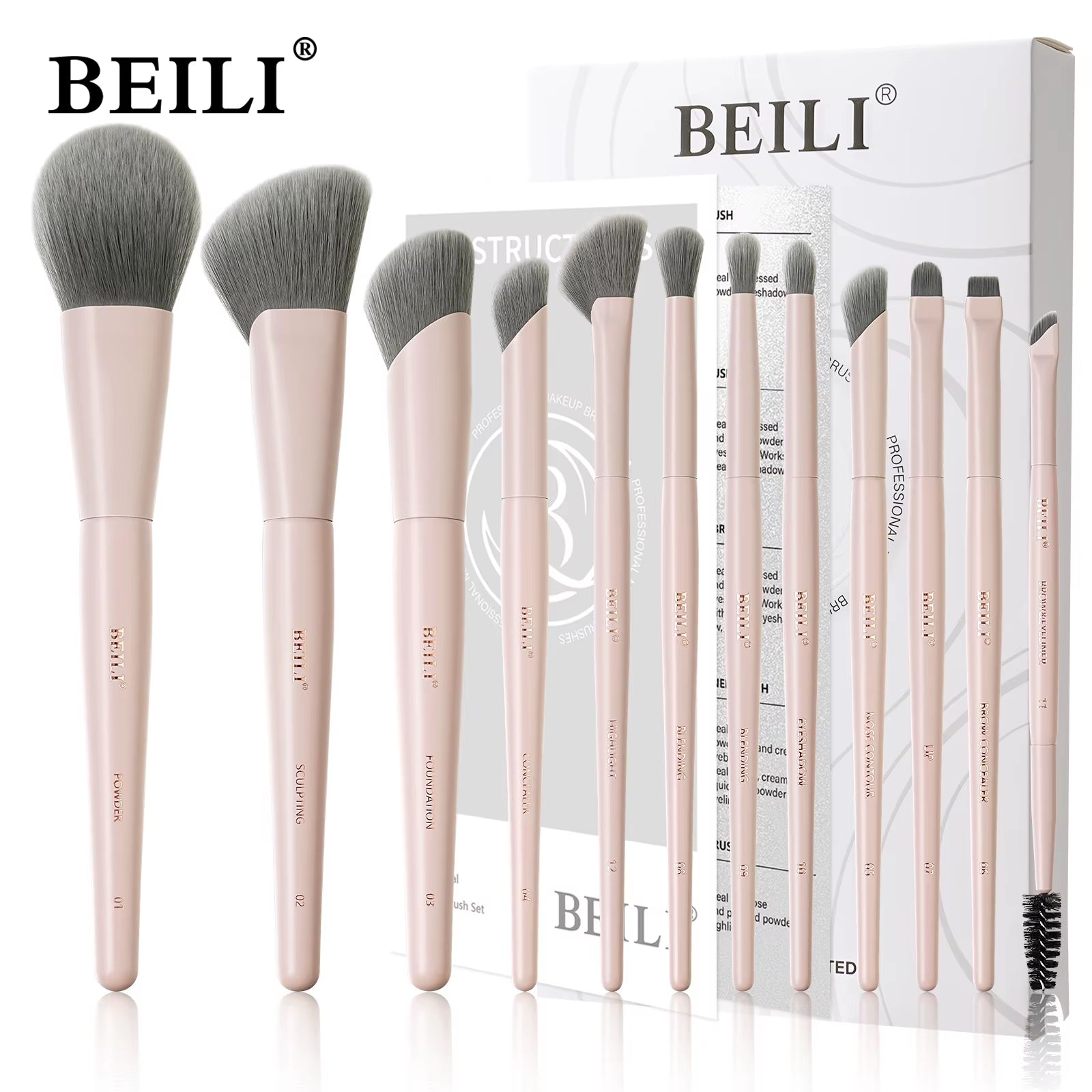 12/15 PCS Professional Makeup Brushes Sets Vegan Premium Cosmetics Tool Kakubi Podwer Angled Contour Blush Eyeshadow Brush